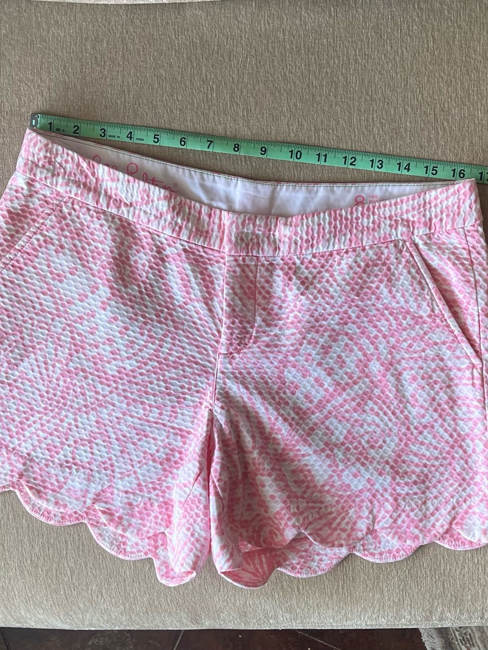 Lilly Pulitzer Pink Printed Scallop-Trim Shorts